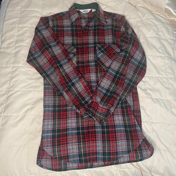 Vintage Woolrich Mens Multicolor Plaid Long Sleeve Button Front Shirt Size Large - Picture 3 of 8
